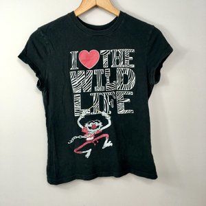 Muppets Animal I Love The Wild Life Black T-Shirt
